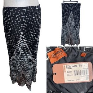NWT Missoni Wool Blend Chevron Print Maxi Skirt 44 US 8